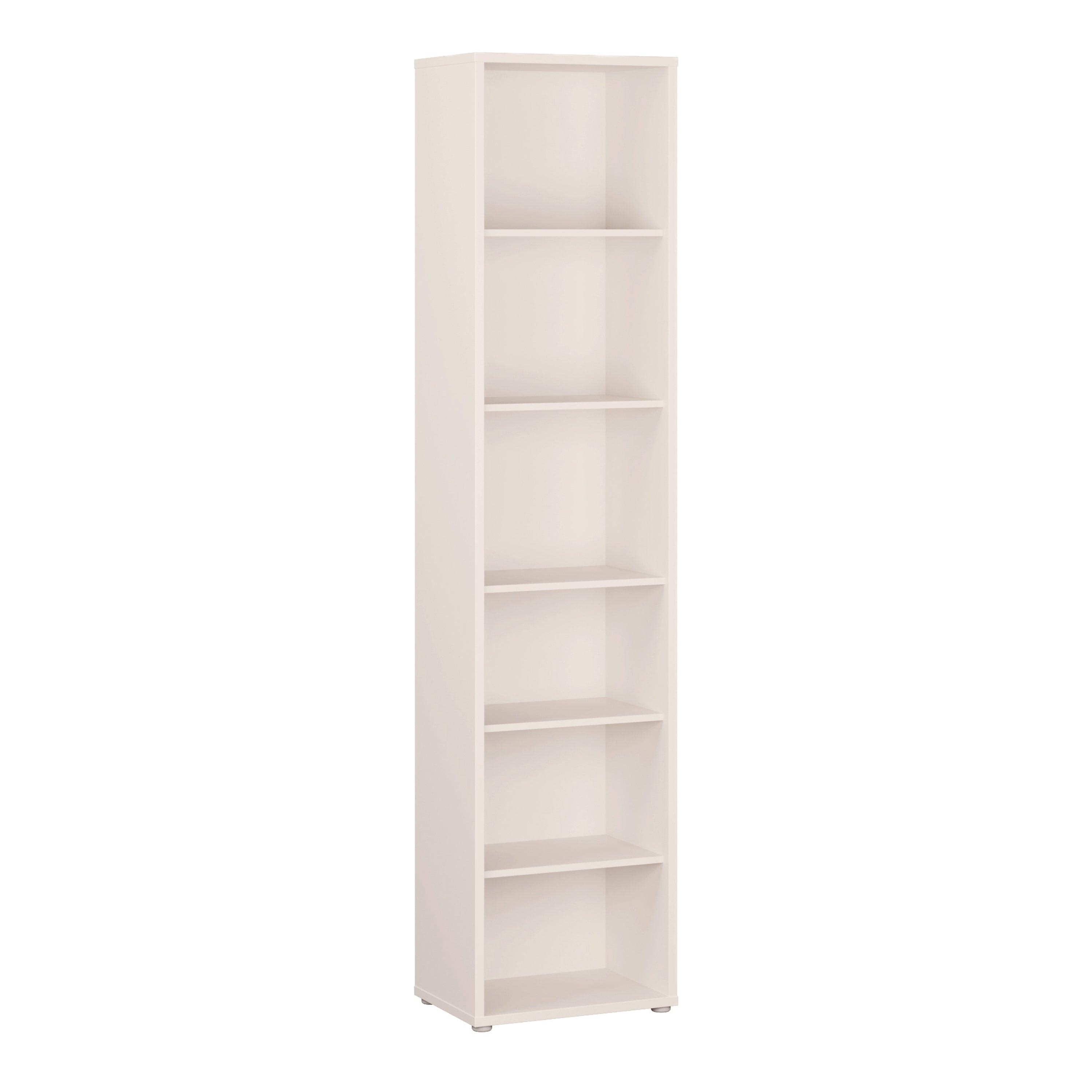 Alice Springs Tall Narrow Bookcase with 5 Shelves in Soft Neutral