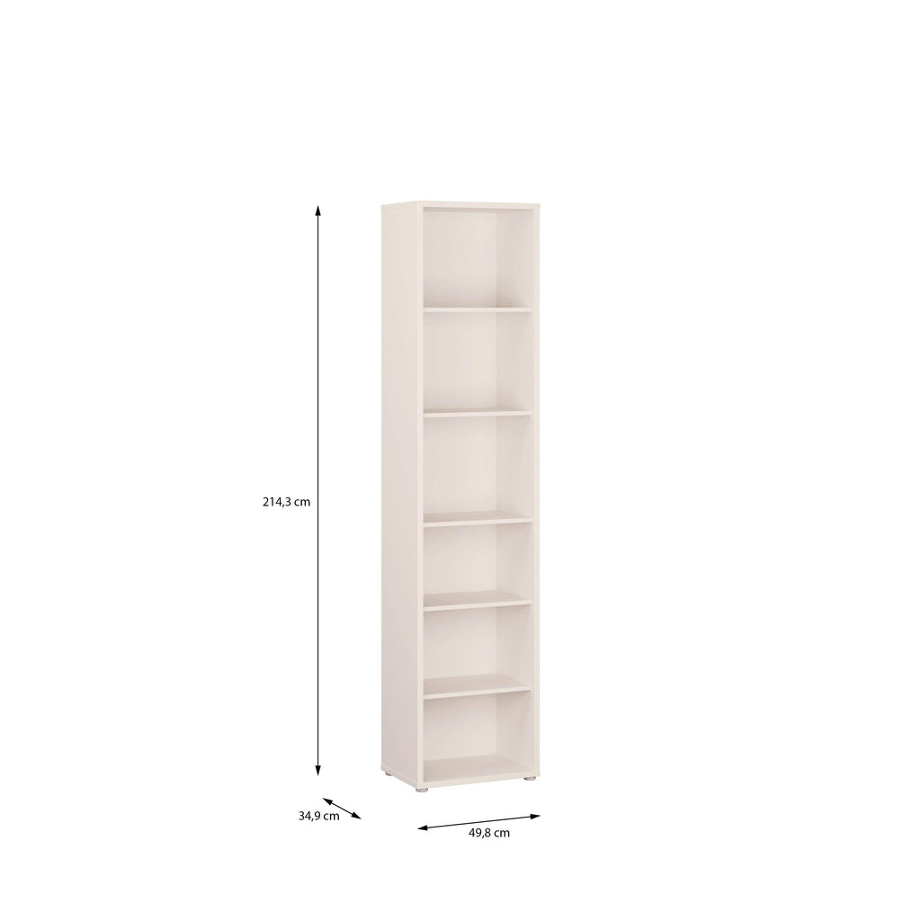 Alice Springs Tall Narrow Bookcase with 5 Shelves in Soft Neutral - image 5