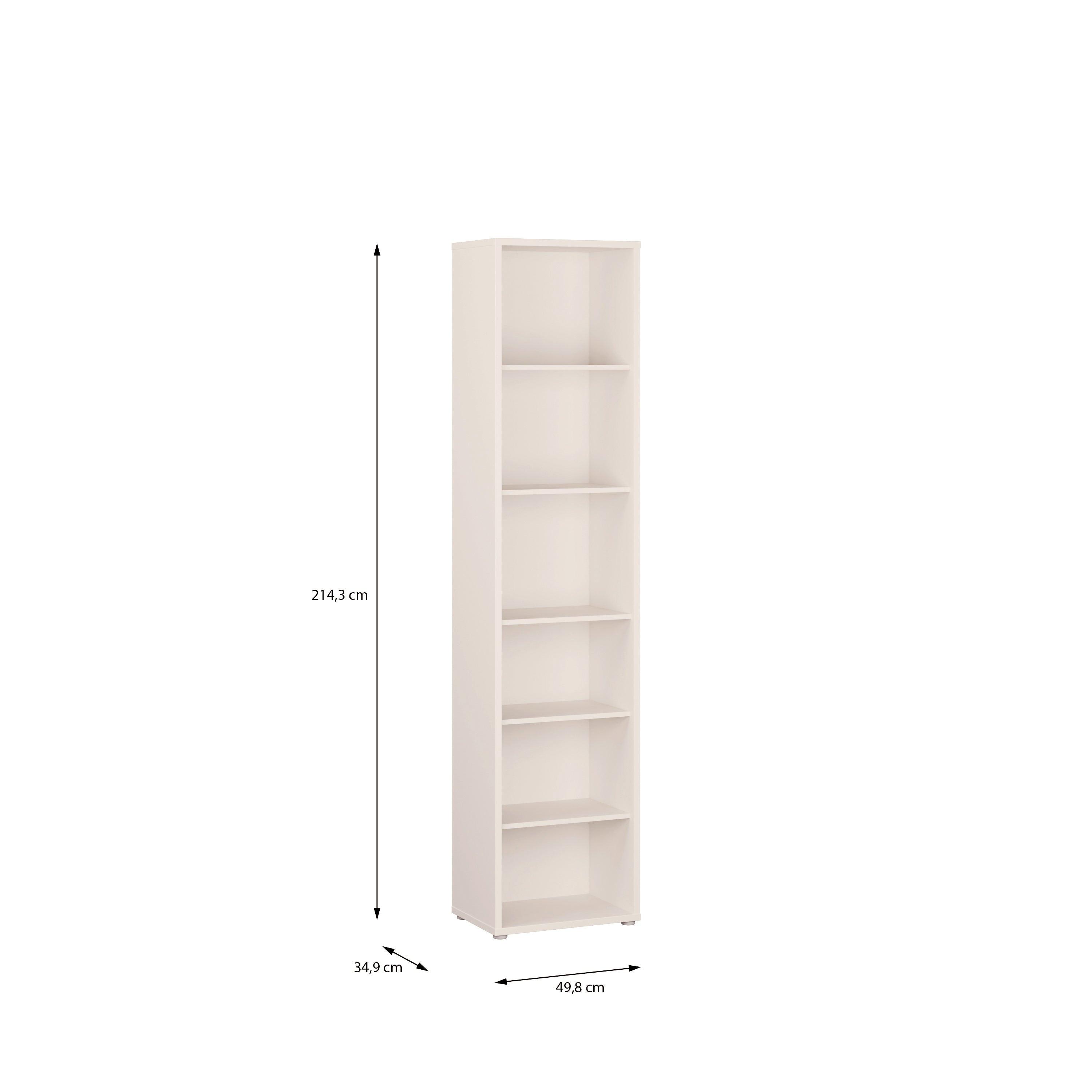 Alice Springs Tall Narrow Bookcase with 5 Shelves in Soft Neutral - image 5