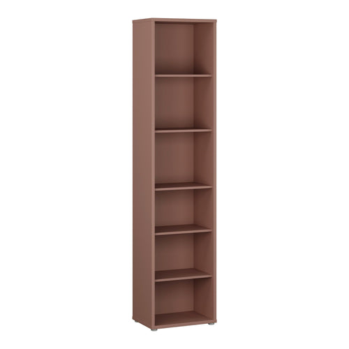 Alice Springs Tall Narrow Bookcase with 5 Shelves in Terracotta