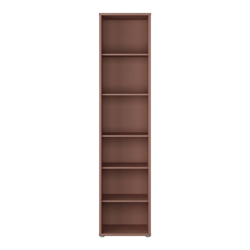 Alice Springs Tall Narrow Bookcase with 5 Shelves in Terracotta - image 2