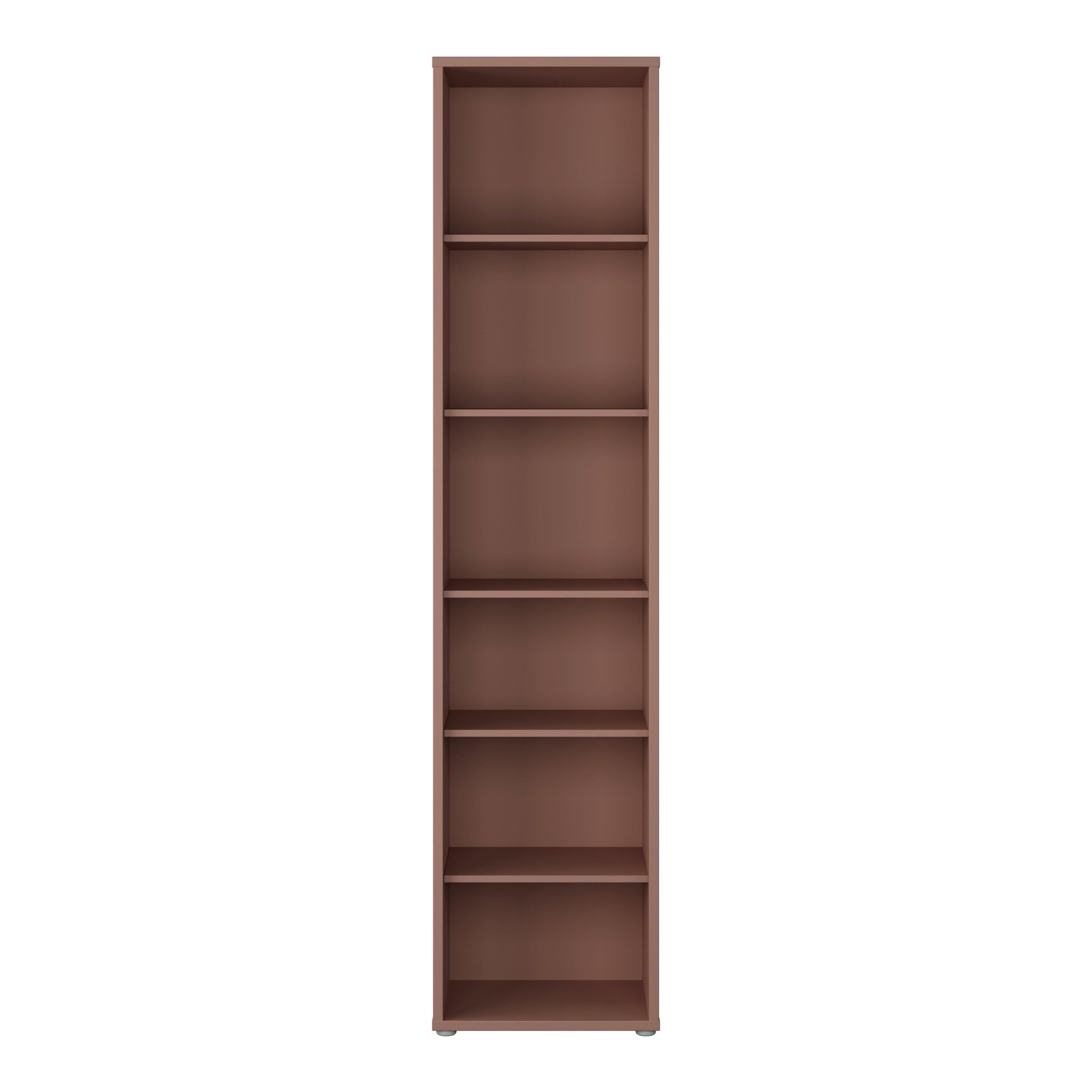 Alice Springs Tall Narrow Bookcase with 5 Shelves in Terracotta - image 2