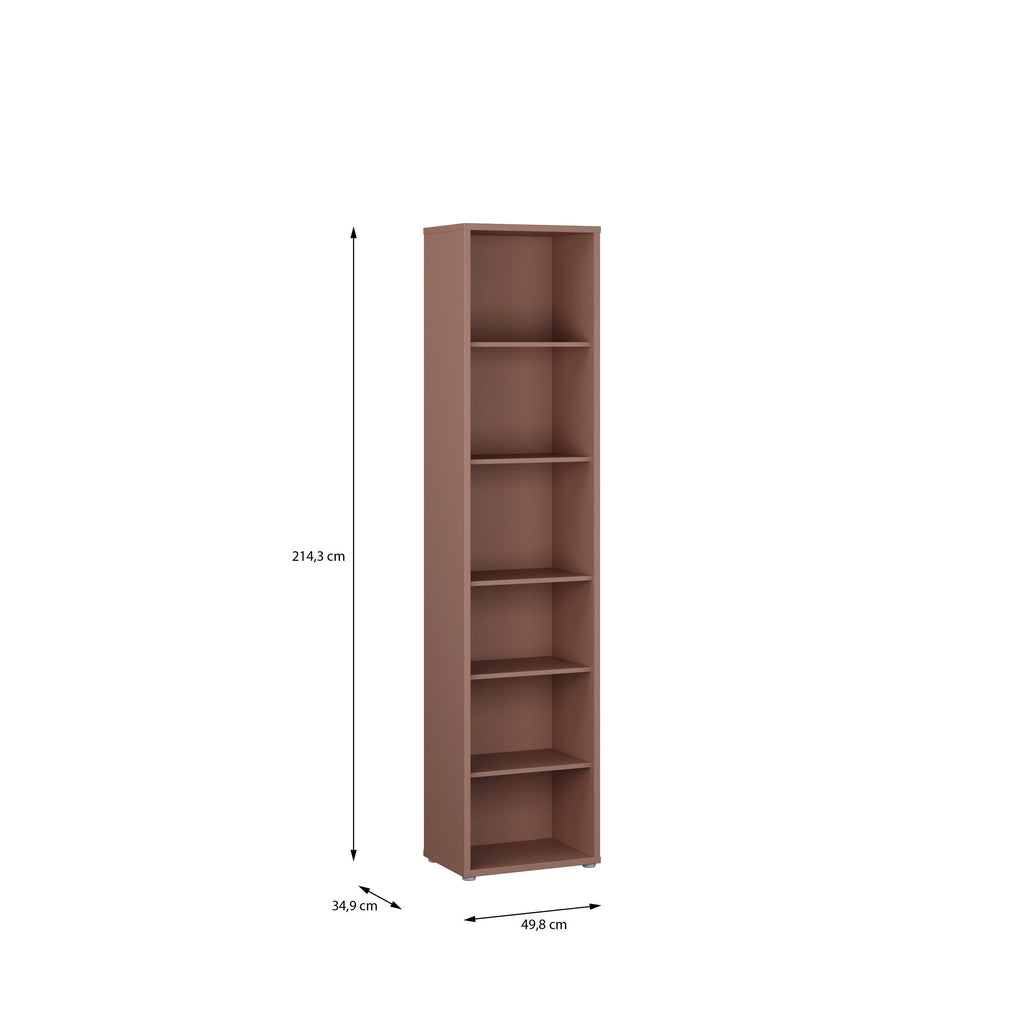 Alice Springs Tall Narrow Bookcase with 5 Shelves in Terracotta - image 5