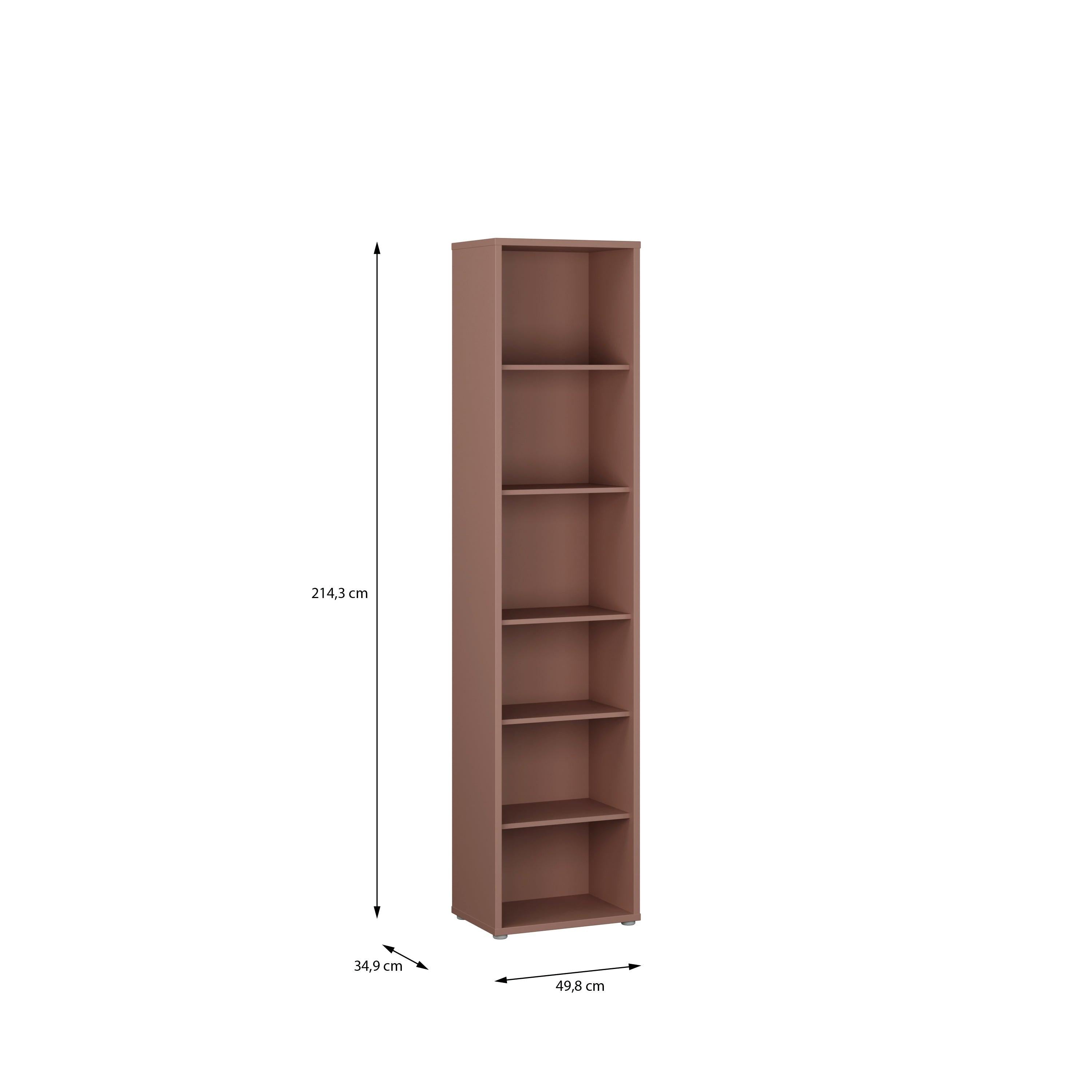 Alice Springs Tall Narrow Bookcase with 5 Shelves in Terracotta - image 5