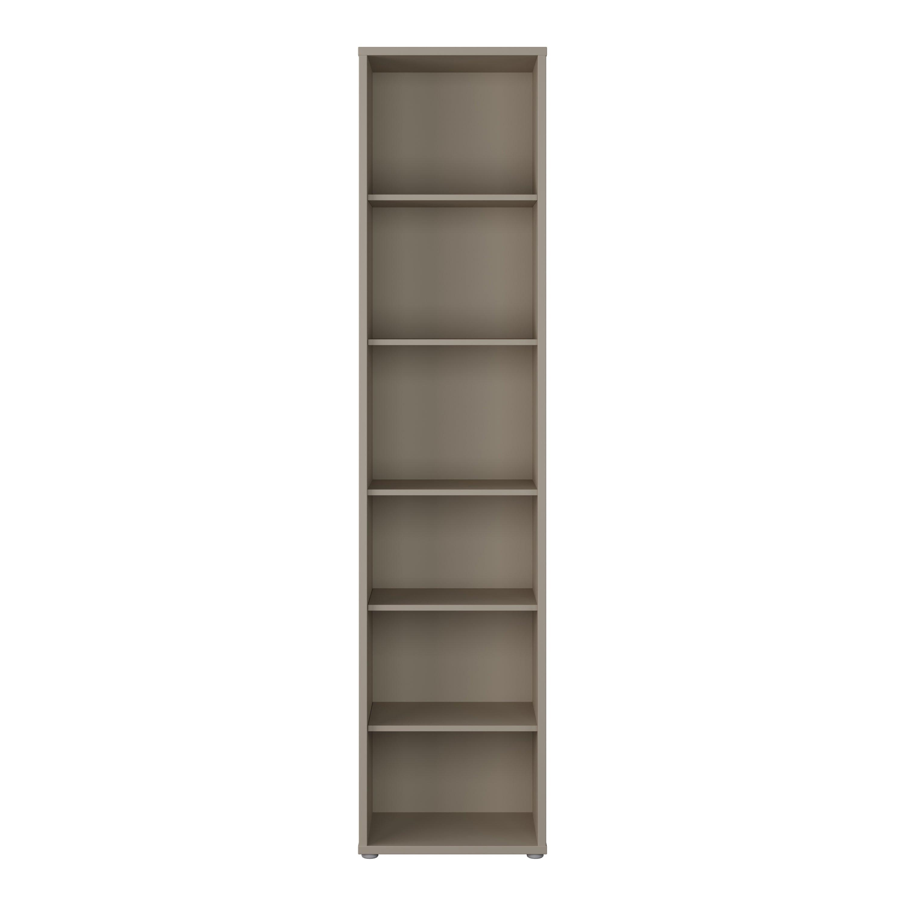 Alice Springs Tall Narrow Bookcase with 5 Shelves in Taupe - image 2