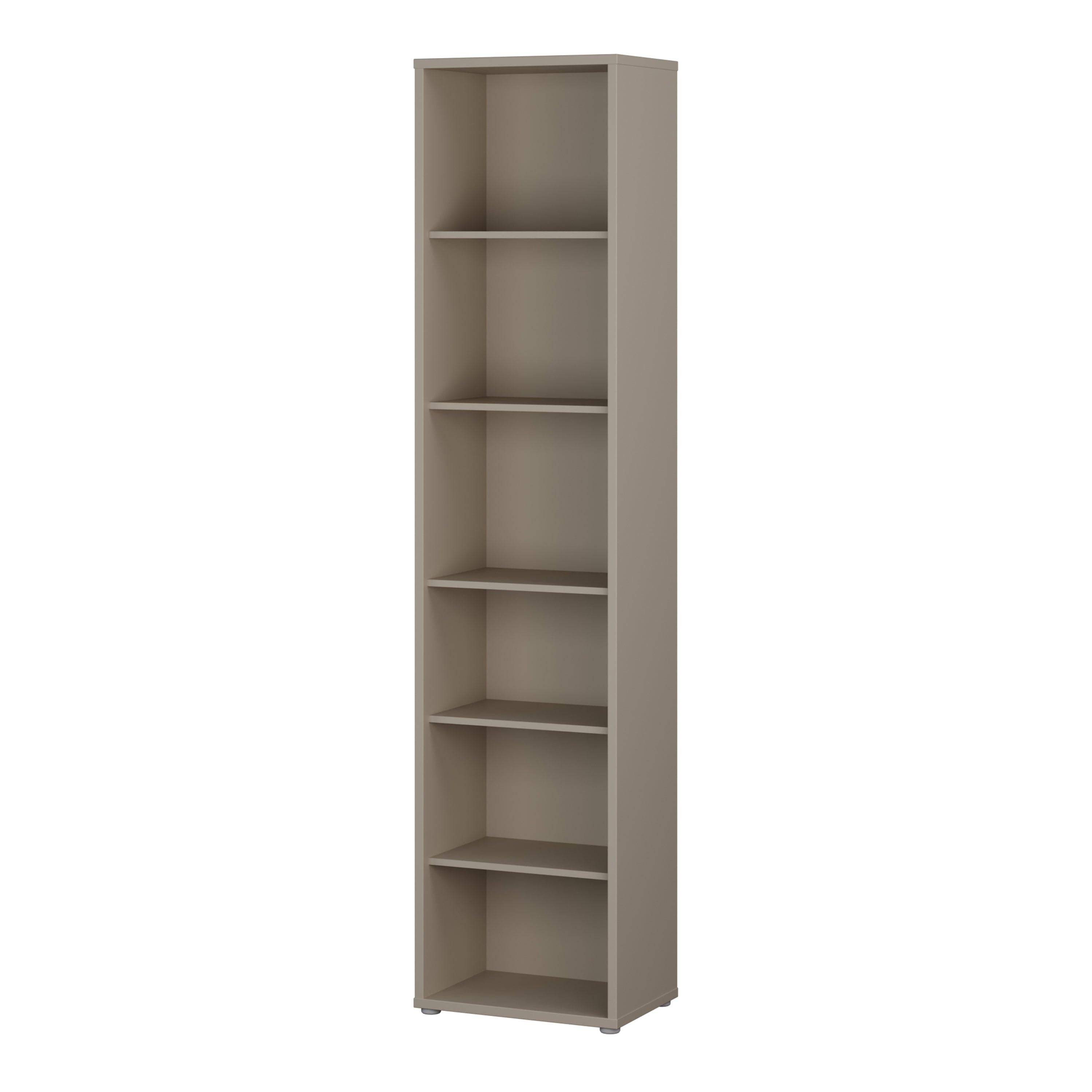 Alice Springs Tall Narrow Bookcase with 5 Shelves in Taupe - image 3