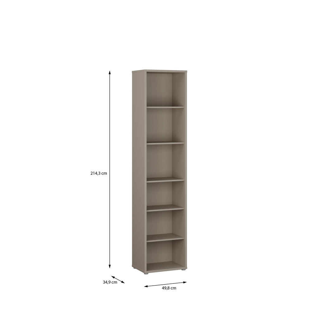 Alice Springs Tall Narrow Bookcase with 5 Shelves in Taupe - image 5