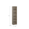 Alice Springs Tall Narrow Bookcase with 5 Shelves in Taupe - image 5