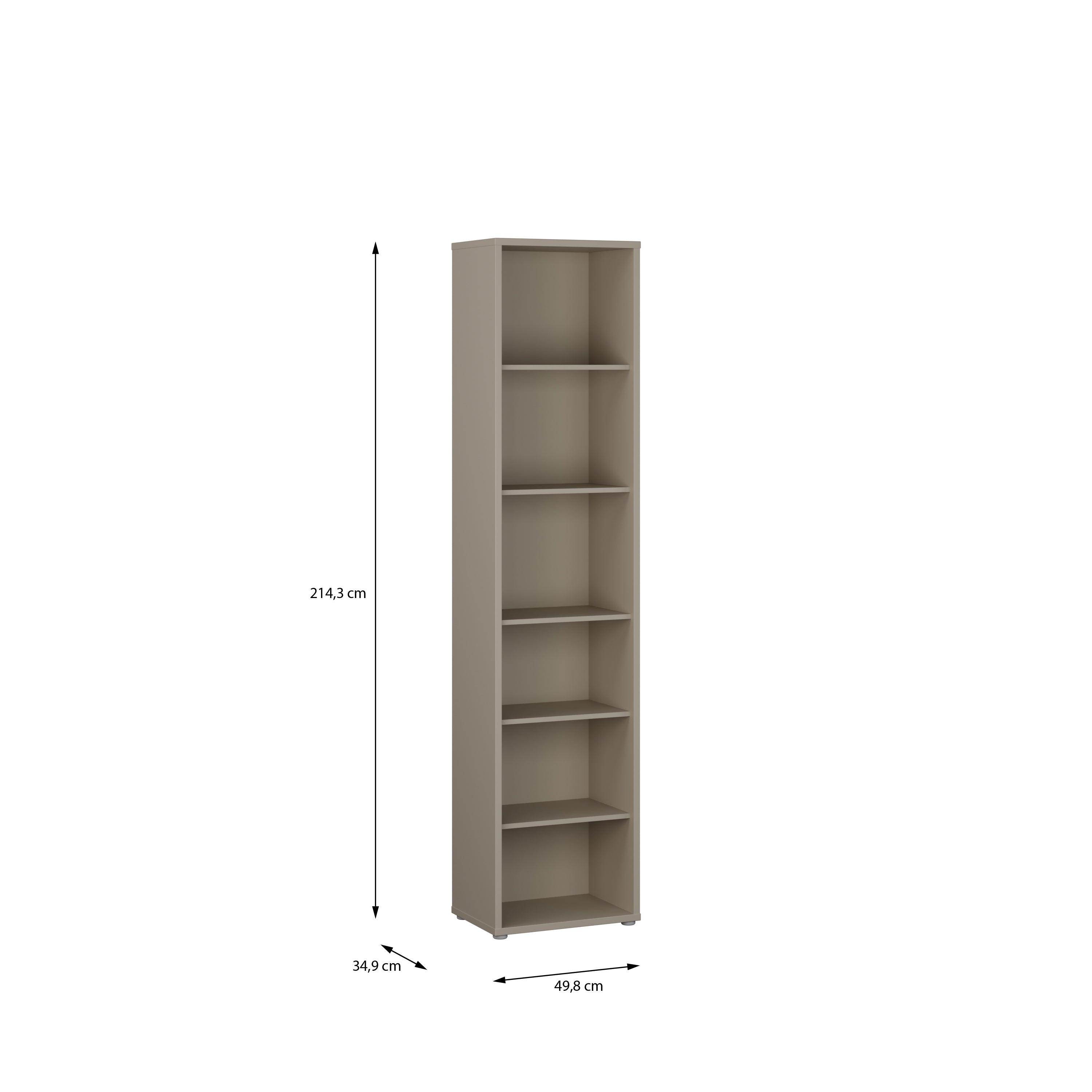 Alice Springs Tall Narrow Bookcase with 5 Shelves in Taupe - image 5