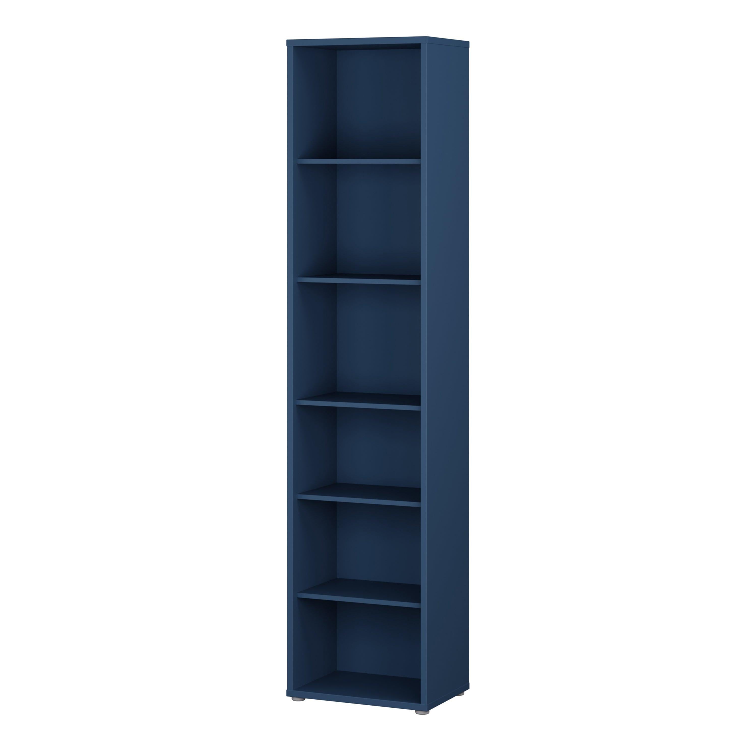 Alice Springs Tall Narrow Bookcase with 5 Shelves in Night Blue - image 3