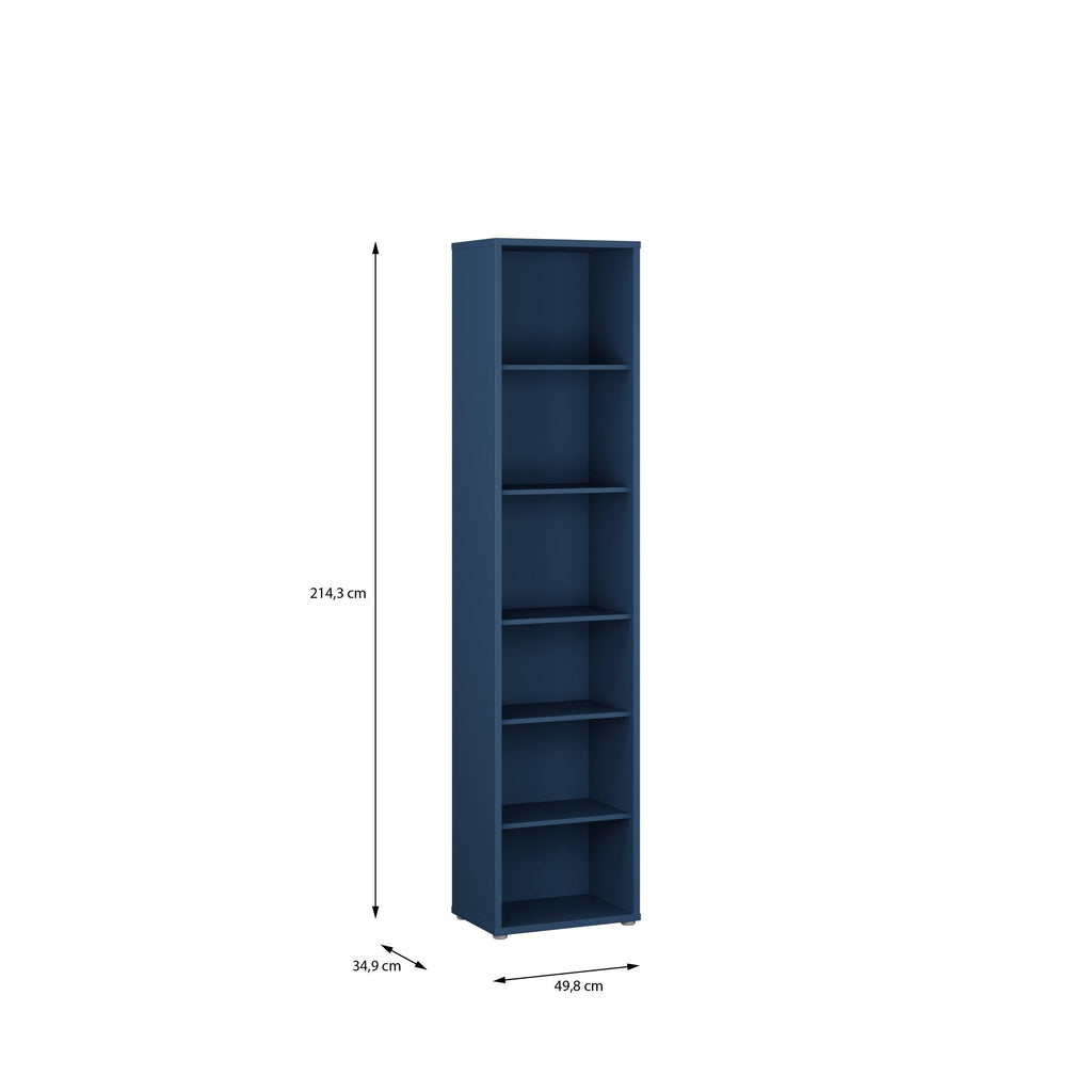 Alice Springs Tall Narrow Bookcase with 5 Shelves in Night Blue - image 5
