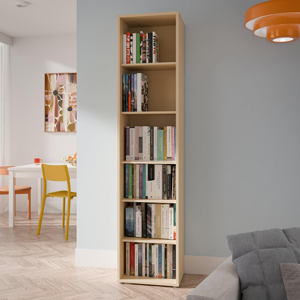 Alice Springs Tall Narrow Bookcase with 5 Shelves in Butter Yellow - image 4