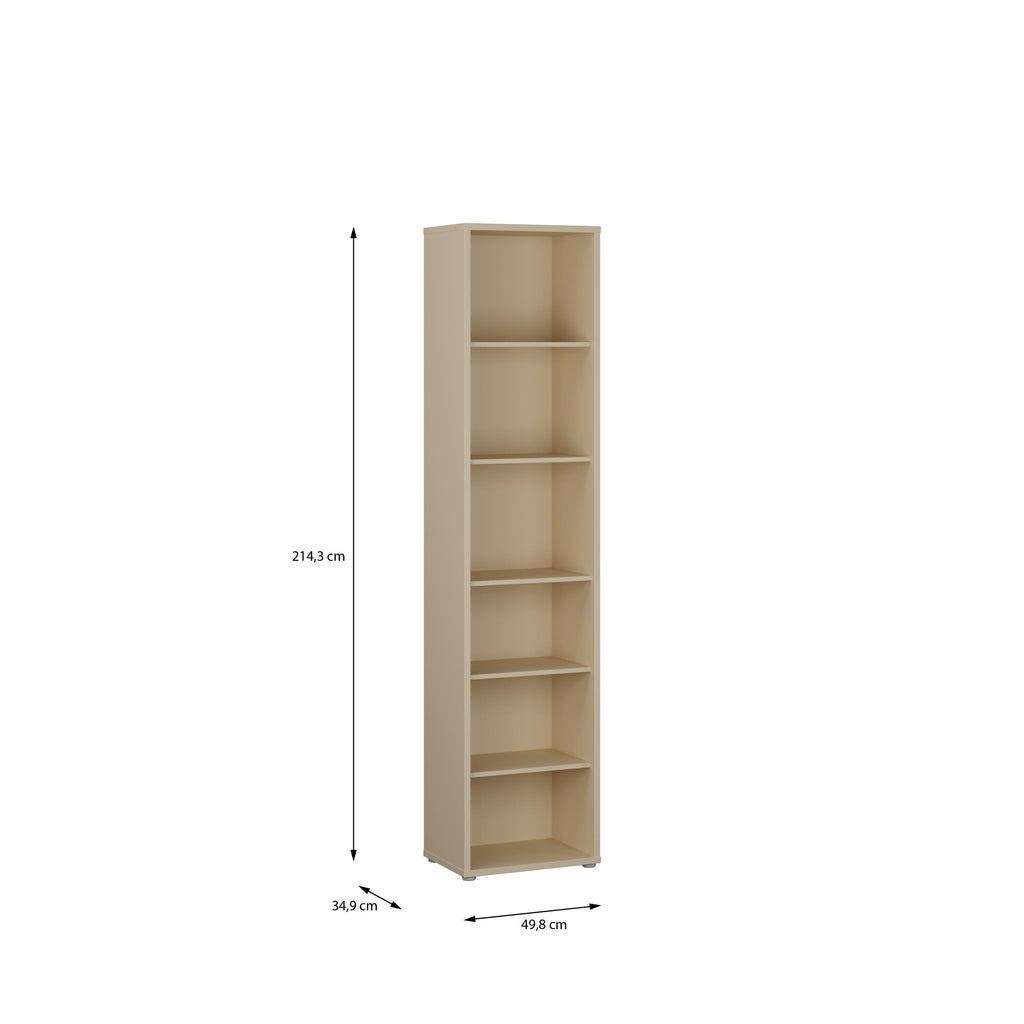 Alice Springs Tall Narrow Bookcase with 5 Shelves in Butter Yellow - image 5
