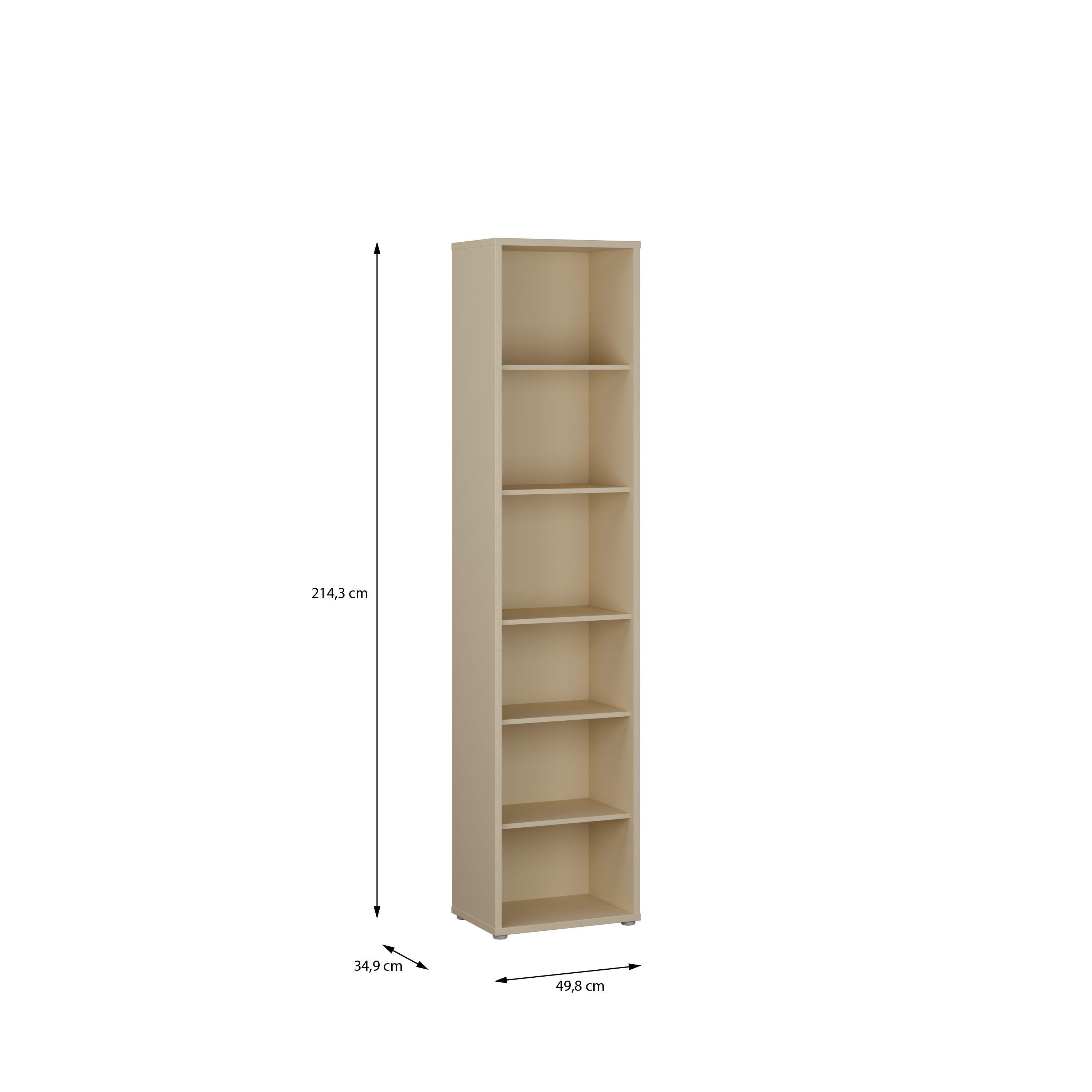 Alice Springs Tall Narrow Bookcase with 5 Shelves in Butter Yellow - image 5