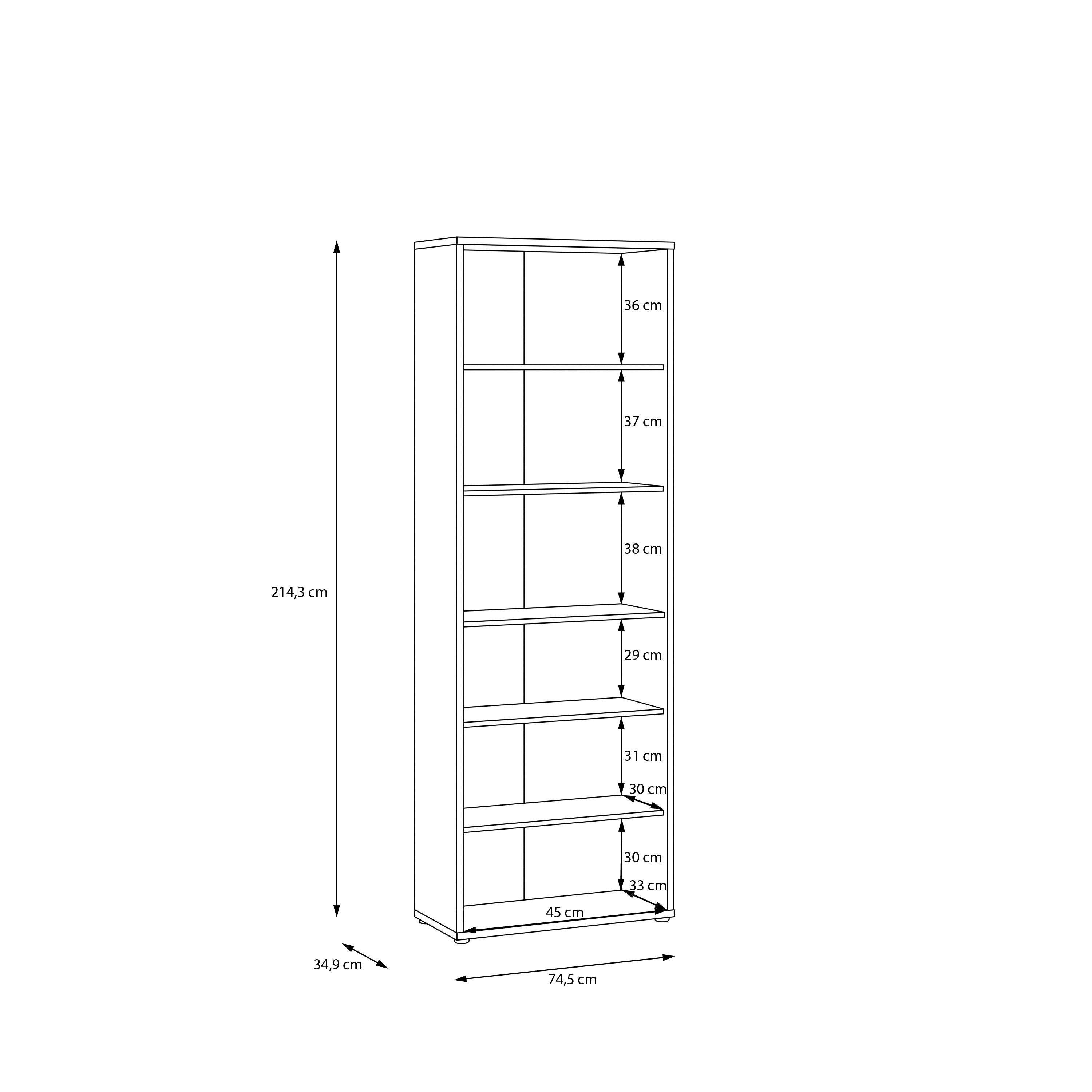 Alice Springs Tall Wide Bookcase with 5 Shelves in Sand - image 7