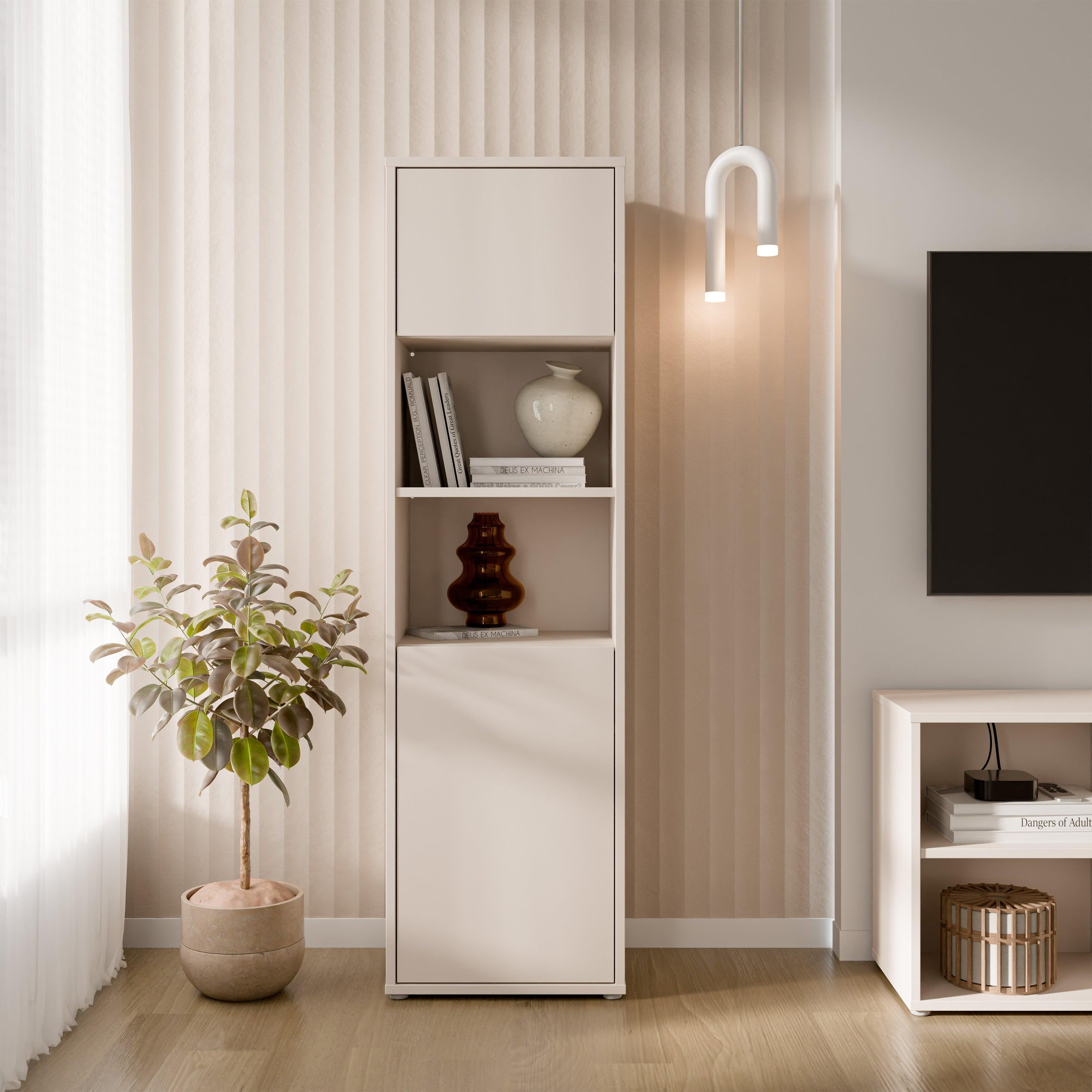 Alice Springs Tall Storage Cabinet with 2 Push-to-Open Doors & 1 Shelf in Sand - image 6
