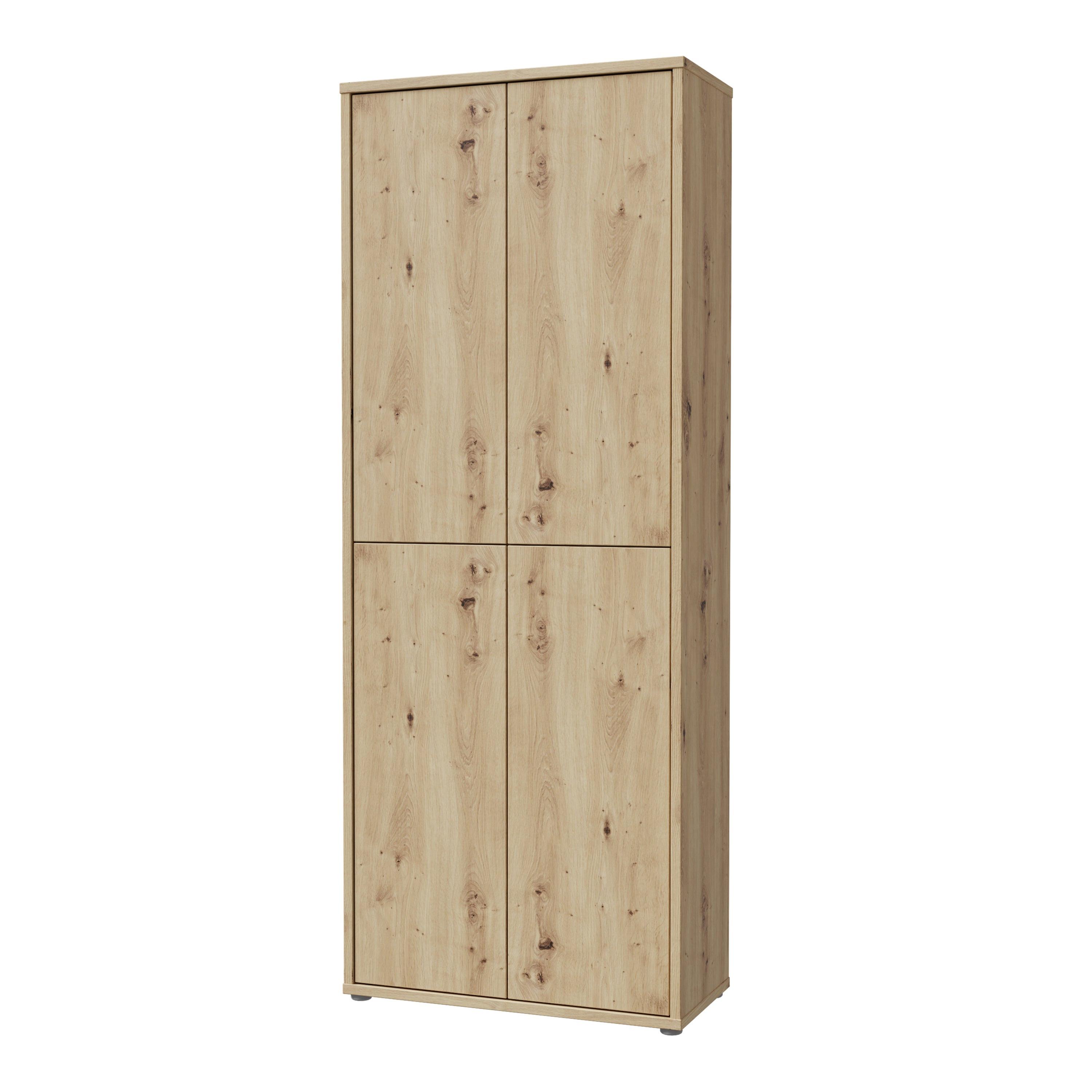 Alice Springs Shoe Cabinet with 4 Doors Push-to-Open in Artisan Oak - image 3