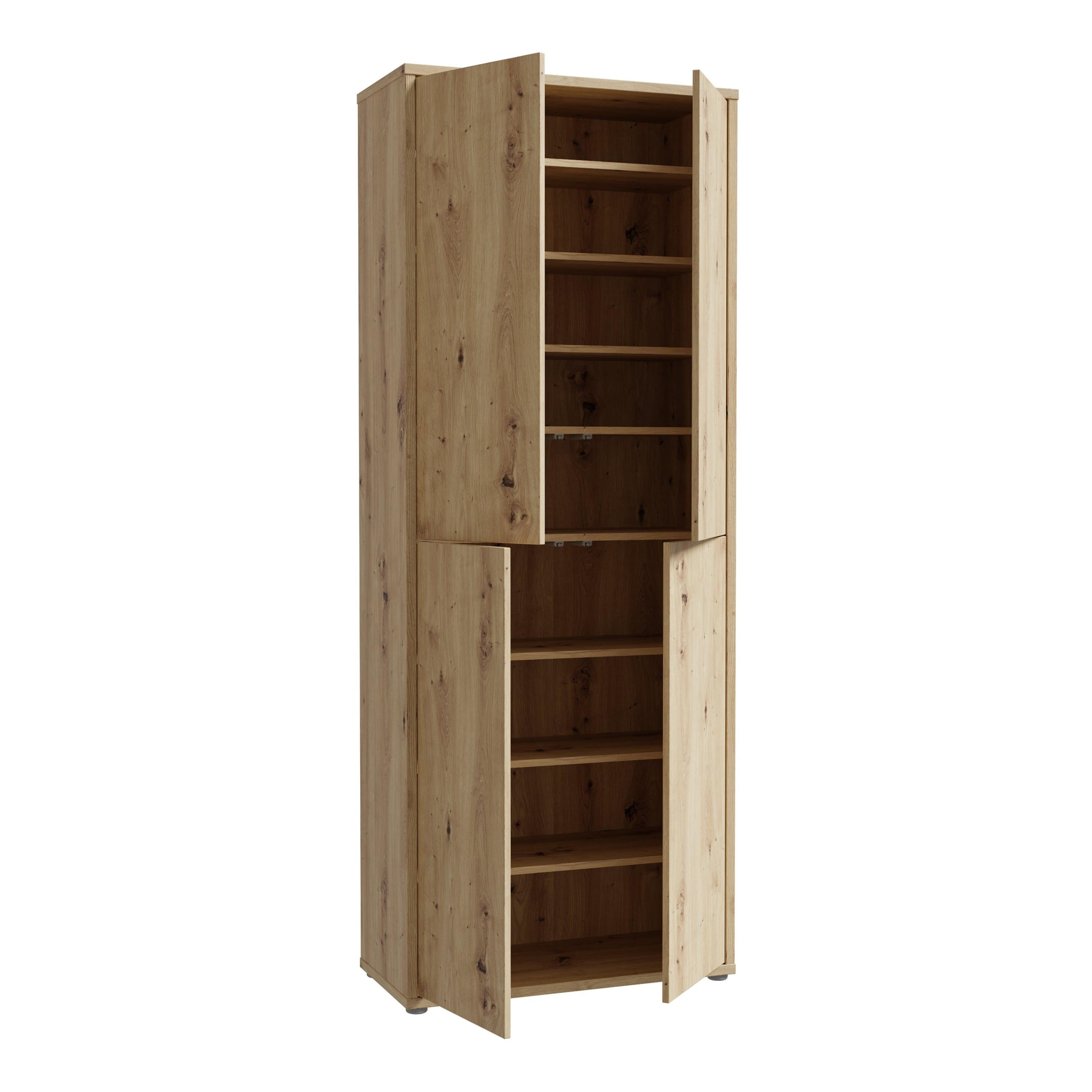 Alice Springs Shoe Cabinet with 4 Doors Push-to-Open in Artisan Oak - image 4