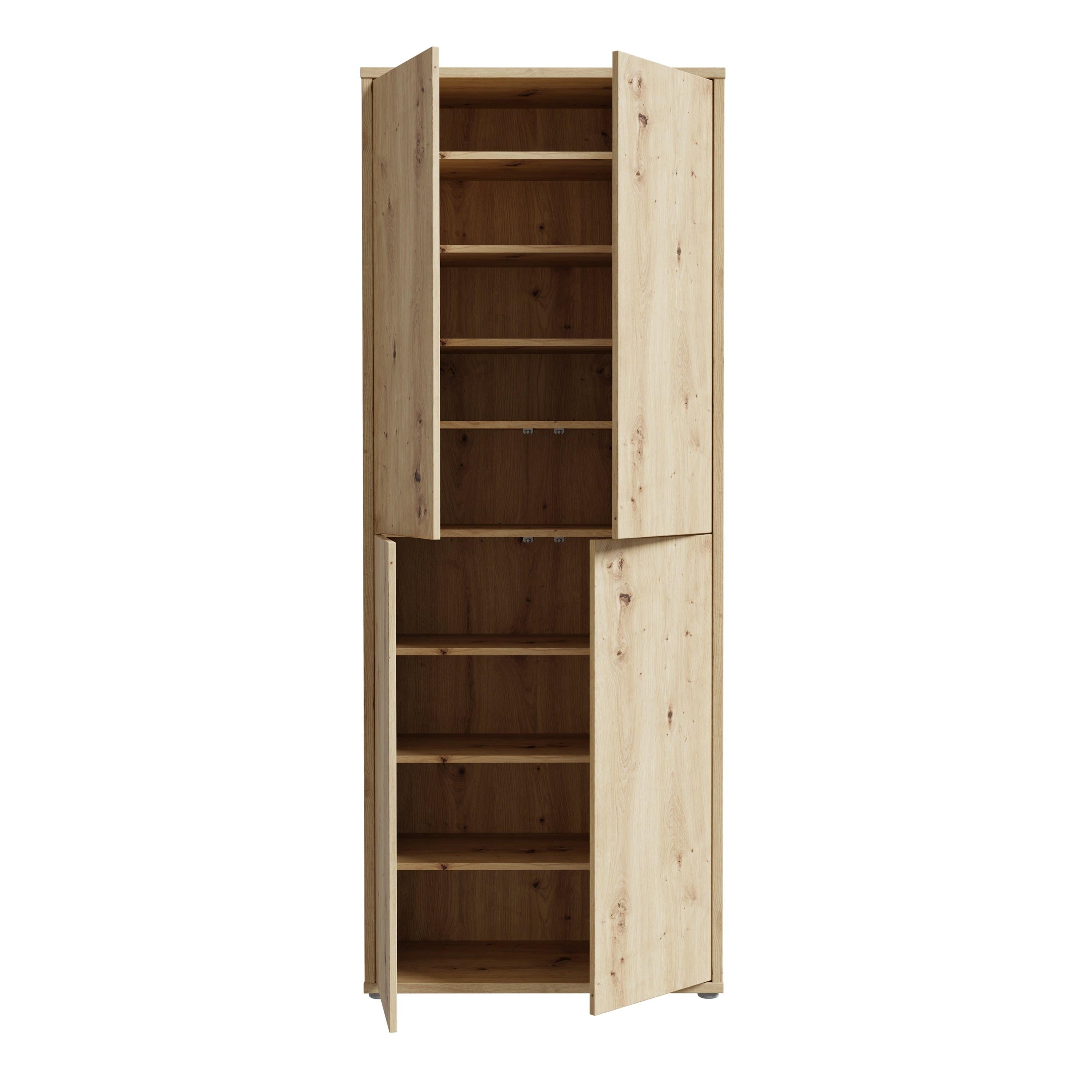 Alice Springs Shoe Cabinet with 4 Doors Push-to-Open in Artisan Oak - image 5