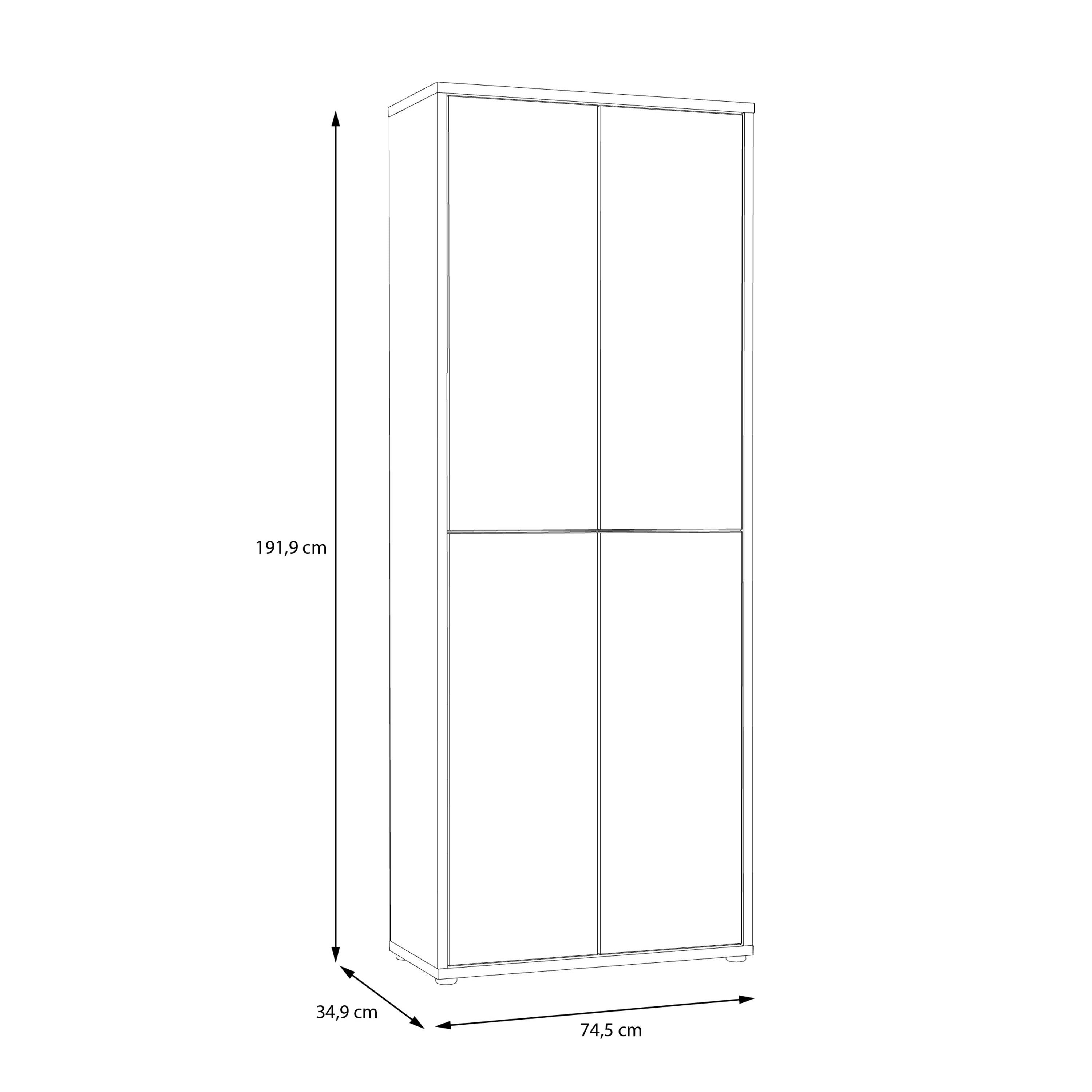 Alice Springs Shoe Cabinet with 4 Doors Push-to-Open in Artisan Oak - image 8