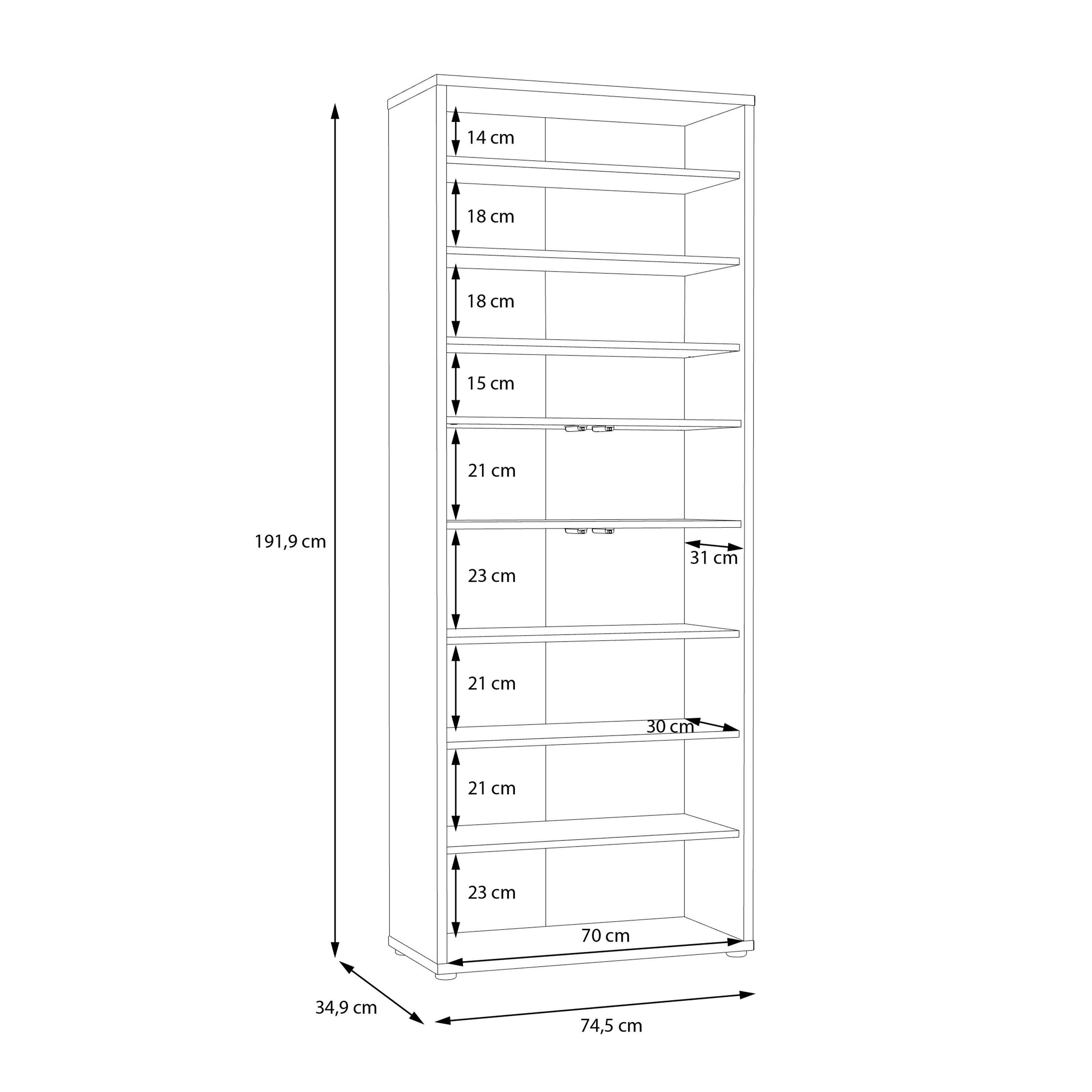 Alice Springs Shoe Cabinet with 4 Doors Push-to-Open in Artisan Oak - image 9