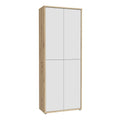 Alice Springs Shoe Cabinet with 4 Doors Push-to-Open in Artisan Oak and Light Grey Doors