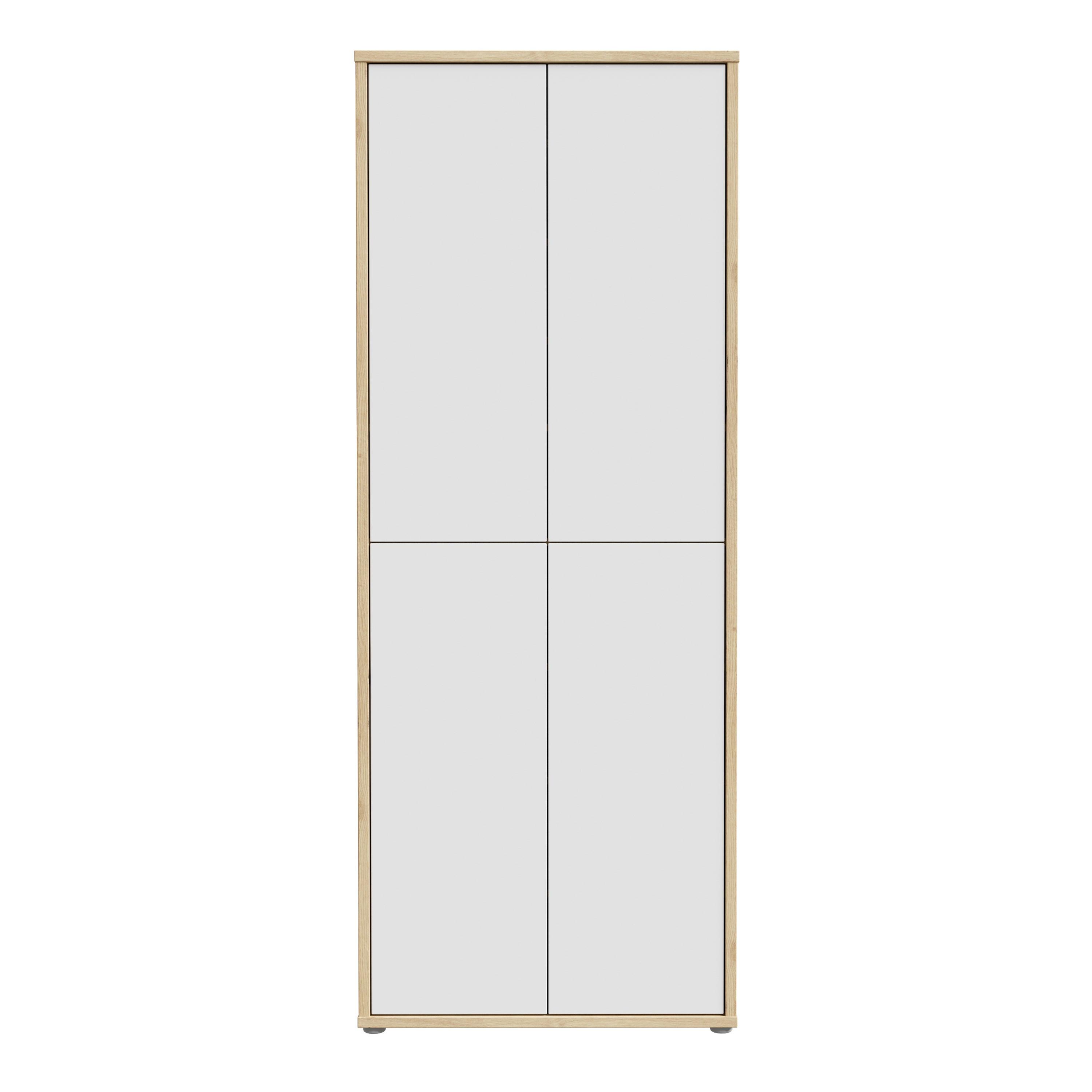 Alice Springs Shoe Cabinet with 4 Doors Push-to-Open in Artisan Oak and Light Grey Doors - image 2