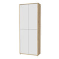 Alice Springs Shoe Cabinet with 4 Doors Push-to-Open in Artisan Oak and Light Grey Doors - image 3