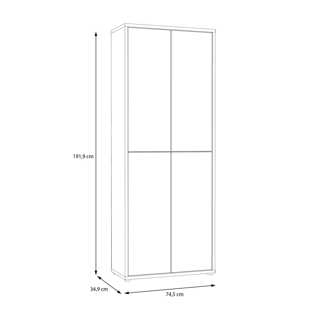 Alice Springs Shoe Cabinet with 4 Doors Push-to-Open in Artisan Oak and Light Grey Doors - image 8