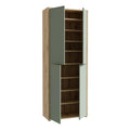 Alice Springs Shoe Cabinet with 4 Doors Push-to-Open in Artisan Oak and Sage Green Doors - image 4