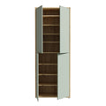Alice Springs Shoe Cabinet with 4 Doors Push-to-Open in Artisan Oak and Sage Green Doors - image 5