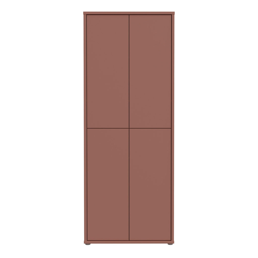 Alice Springs Tall Shoe Cabinet with 4 Doors Push-to-Open in Terracotta - image 2
