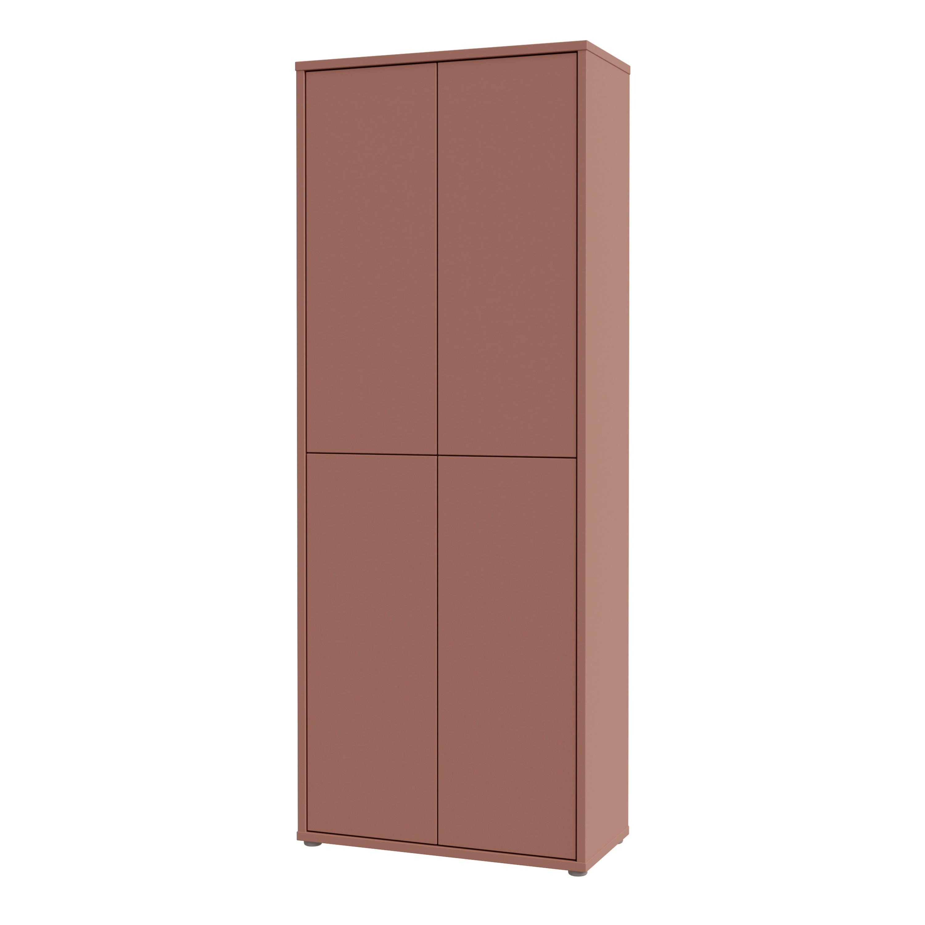 Alice Springs Tall Shoe Cabinet with 4 Doors Push-to-Open in Terracotta - image 3