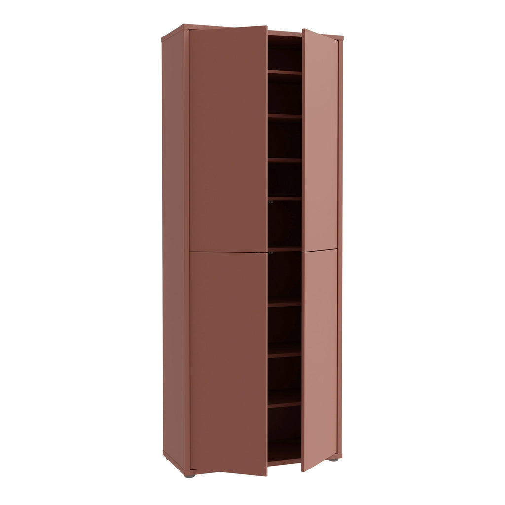 Alice Springs Tall Shoe Cabinet with 4 Doors Push-to-Open in Terracotta - image 4