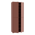 Alice Springs Tall Shoe Cabinet with 4 Doors Push-to-Open in Terracotta - image 4