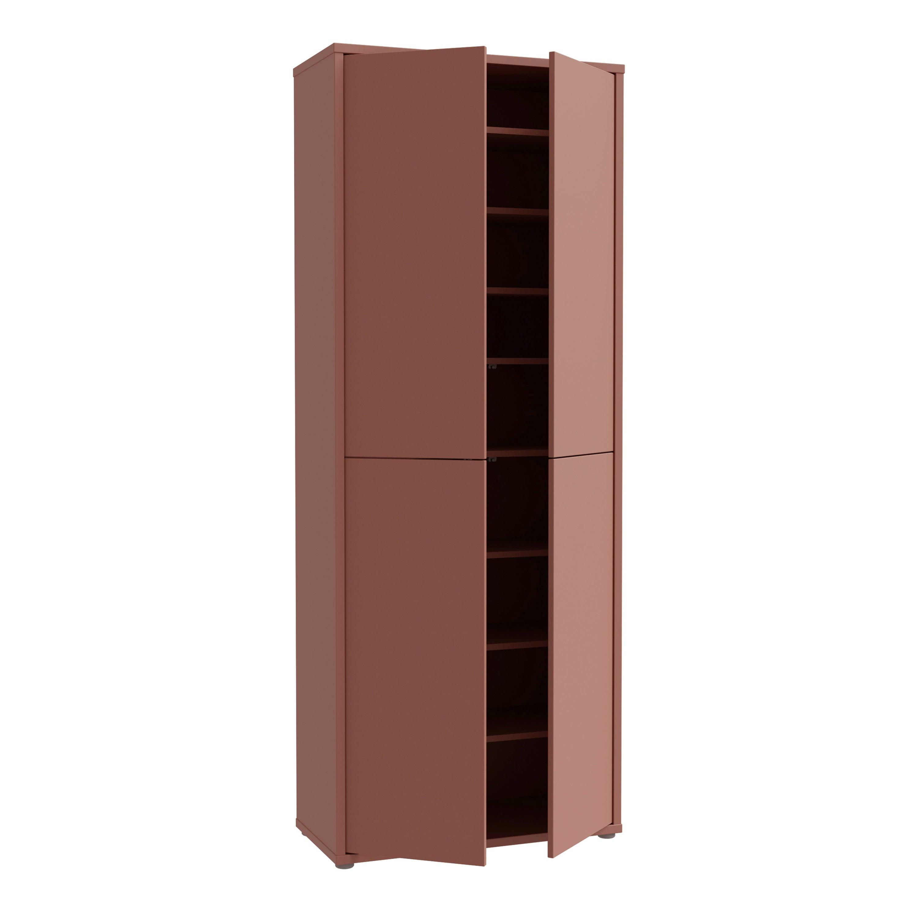 Alice Springs Tall Shoe Cabinet with 4 Doors Push-to-Open in Terracotta - image 4