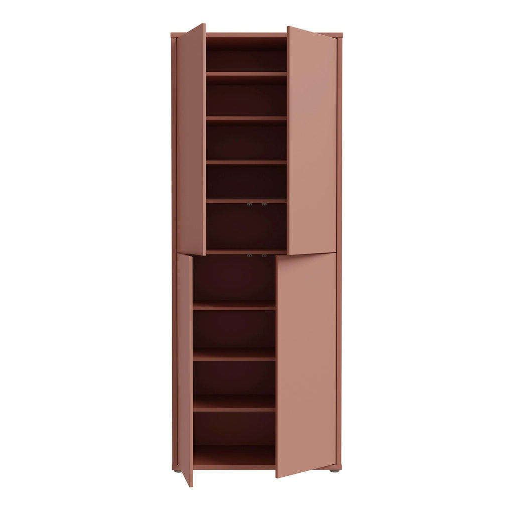 Alice Springs Tall Shoe Cabinet with 4 Doors Push-to-Open in Terracotta - image 5