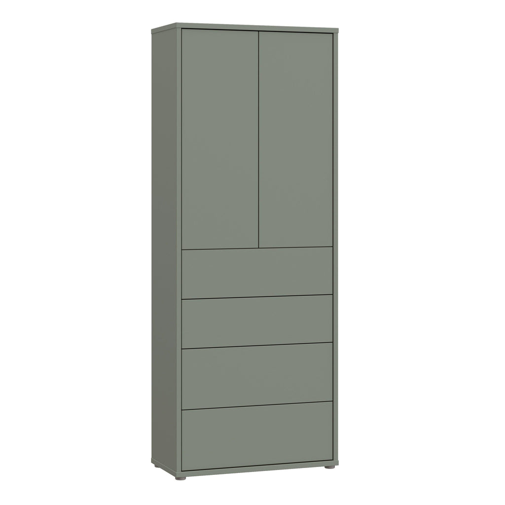 Alice Springs Tall Storage Cabinet with Push-to-Open Doors & 4 Drawers in Sage Green