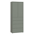 Alice Springs Tall Storage Cabinet with Push-to-Open Doors & 4 Drawers in Sage Green