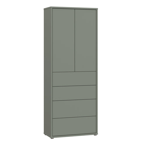Alice Springs Tall Storage Cabinet with Push-to-Open Doors & 4 Drawers in Sage Green