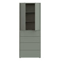 Alice Springs Tall Storage Cabinet with Push-to-Open Doors & 4 Drawers in Sage Green - image 5