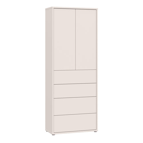 Alice Springs Tall Storage Cabinet with Push-to-Open Doors & 4 Drawers in Sand