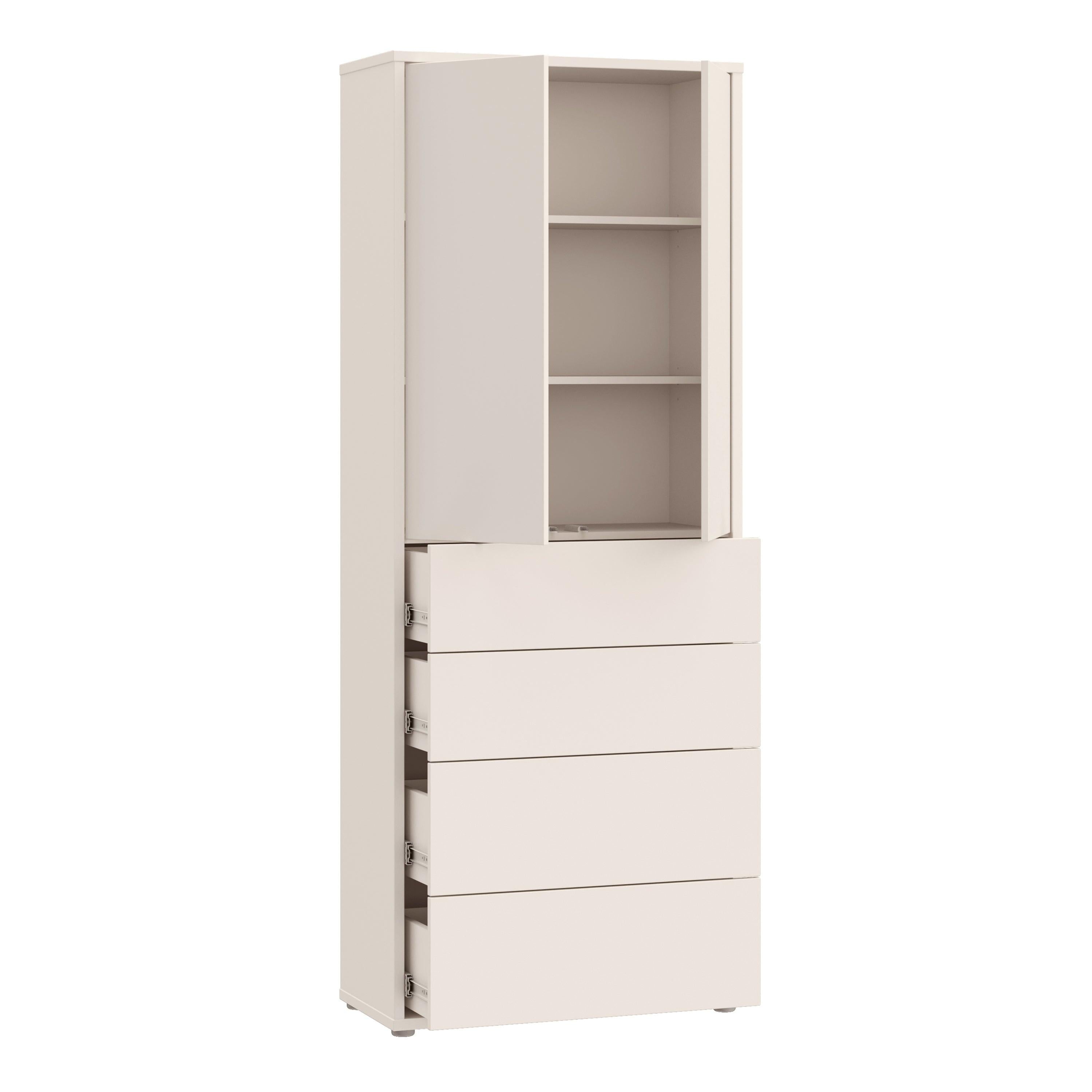 Alice Springs Tall Storage Cabinet with Push-to-Open Doors & 4 Drawers in Sand - image 4