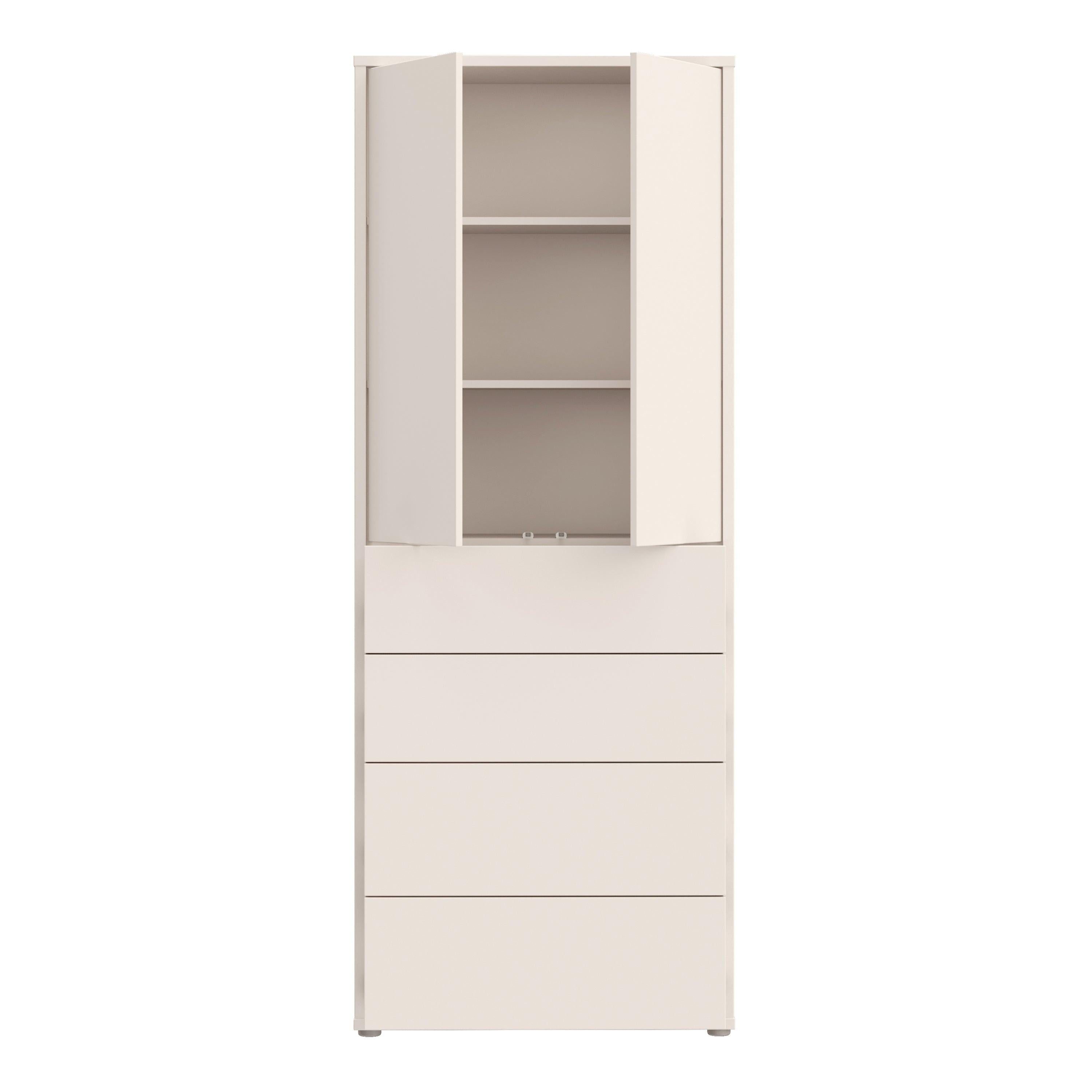 Alice Springs Tall Storage Cabinet with Push-to-Open Doors & 4 Drawers in Sand - image 5