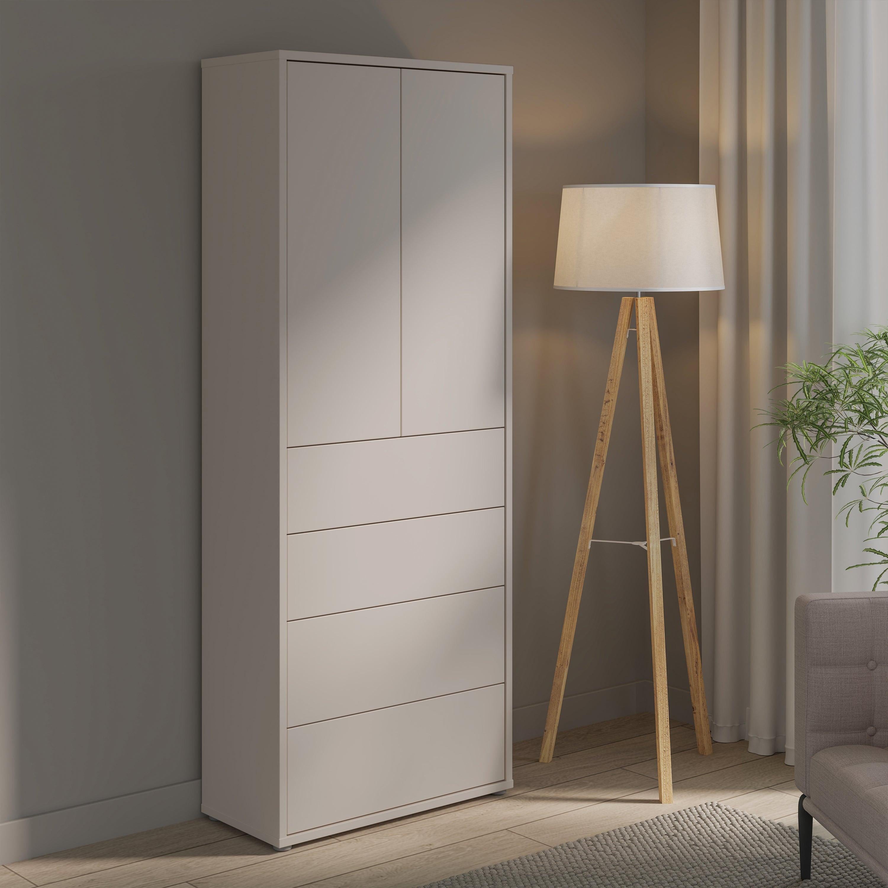 Alice Springs Tall Storage Cabinet with Push-to-Open Doors & 4 Drawers in Sand - image 7