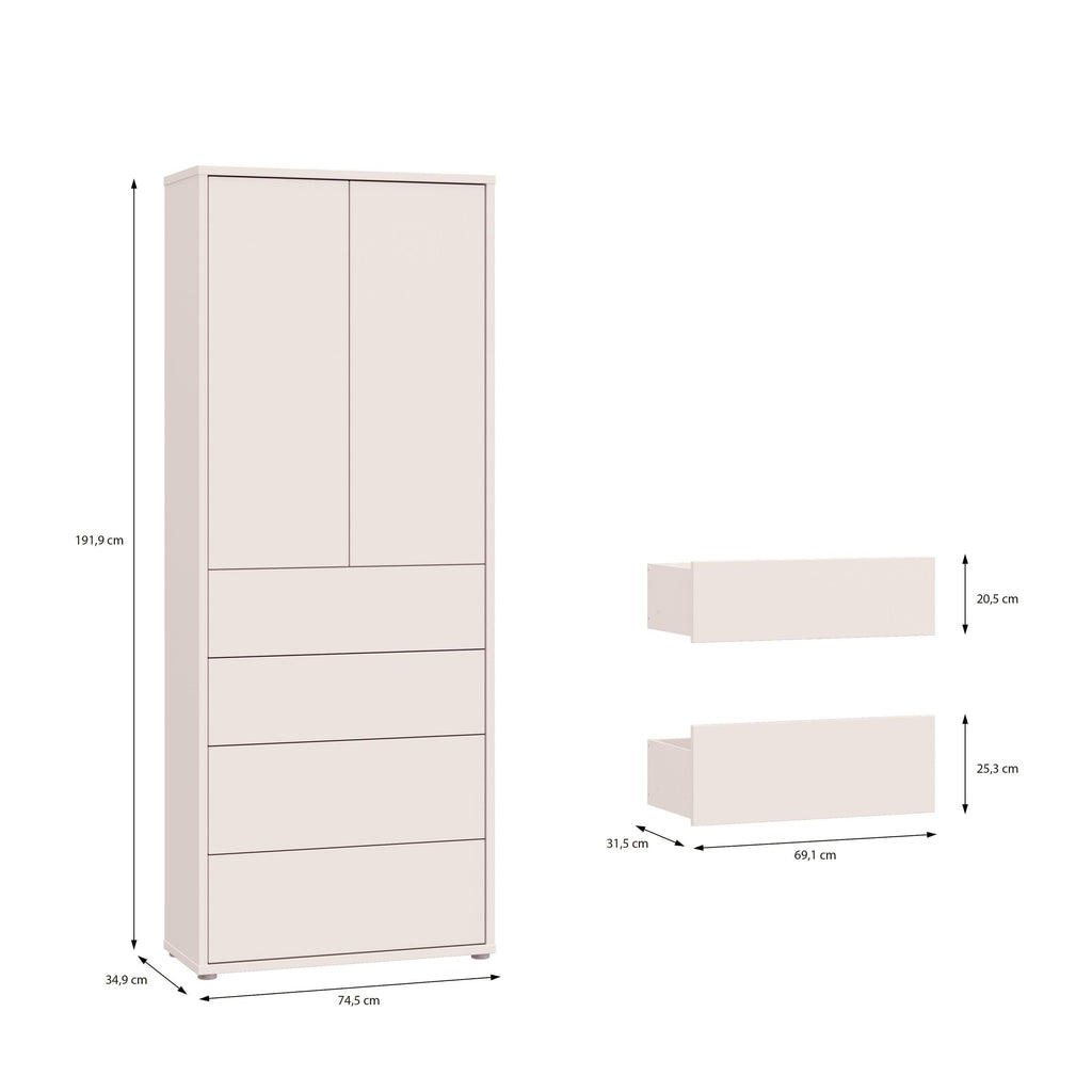 Alice Springs Tall Storage Cabinet with Push-to-Open Doors & 4 Drawers in Sand - image 9
