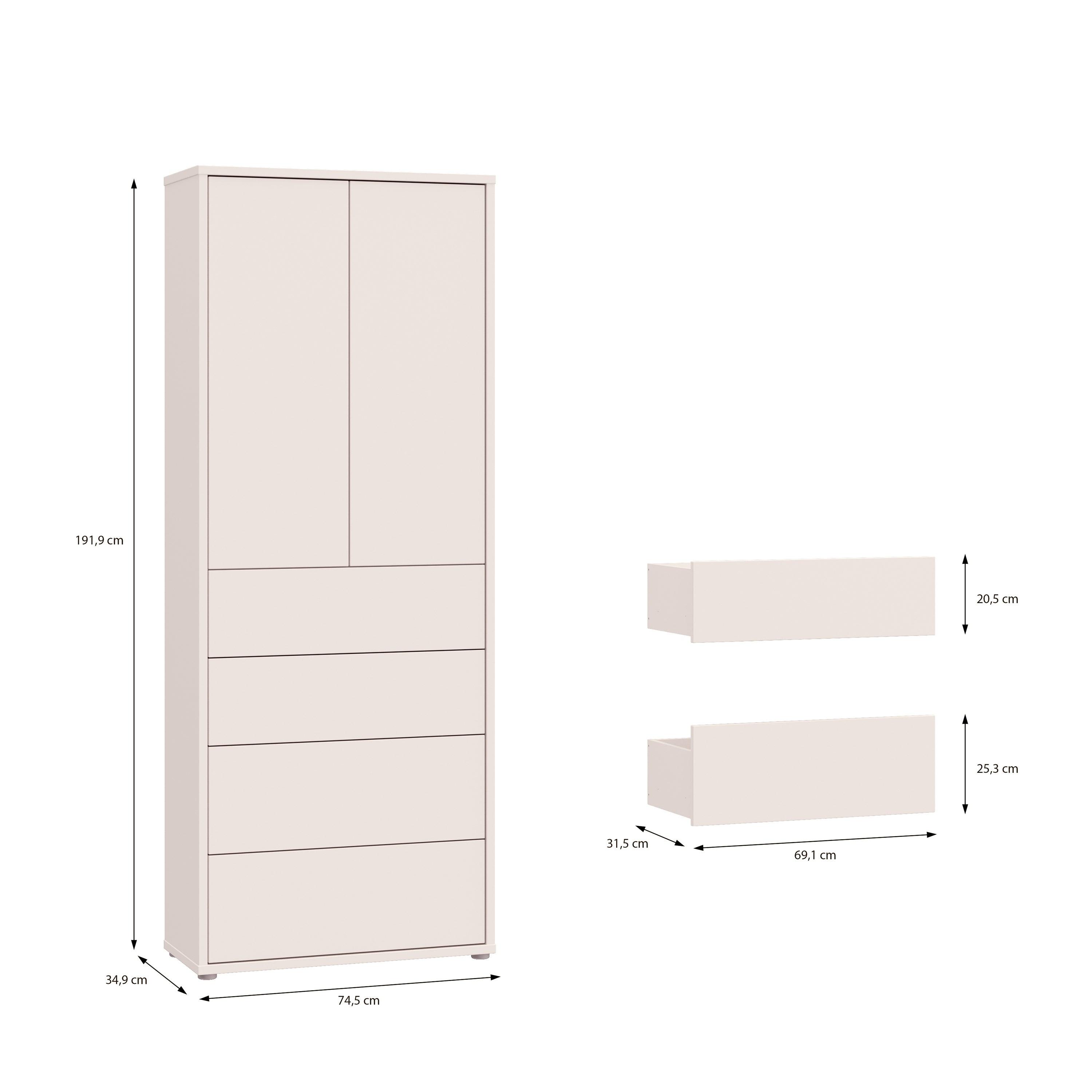 Alice Springs Tall Storage Cabinet with Push-to-Open Doors & 4 Drawers in Sand - image 9