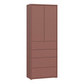 Alice Springs Tall Storage Cabinet with Push-to-Open Doors & 4 Drawers in Terracotta
