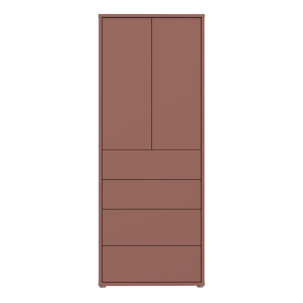 Alice Springs Tall Storage Cabinet with Push-to-Open Doors & 4 Drawers in Terracotta - image 2