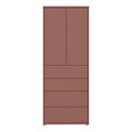 Alice Springs Tall Storage Cabinet with Push-to-Open Doors & 4 Drawers in Terracotta - image 2